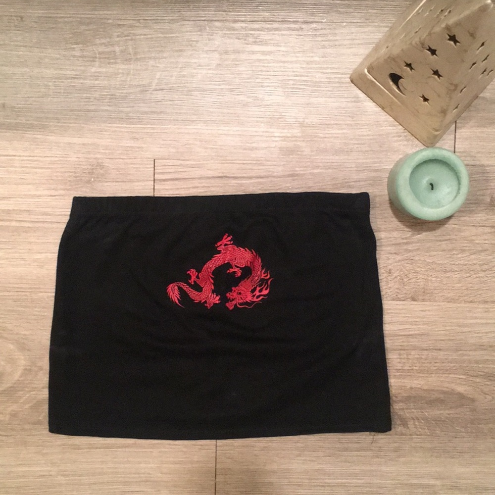 Dragon Strapless Crop Top